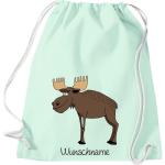 ShirtInStyle Kinder Turnbeutel, lustige Tiere Elch Hirsch mit Wunschnamen, Kinder, Tiere Zoo Kindertag Beutel