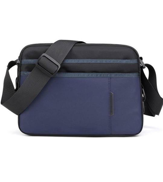 CHDWEY Umhängetaschen für Herren wasserdichte Nylon Umhängetasche for Männer Casual Small Business Messenger Bag Tragbare Multi-Tasche Reise Vielseitige Tasche Sack(Blue)