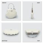 Dames Pearl Kralen Clutch Portemonnees Vintage Kristal Bruid Avondtas voor Bruiloft Cocktail Party Prom, Beige a