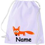 Shirtinstyle Gymtas, dierenvos met wensnaam, kinderen, stoffen tas, kinderrugzak, jute, gymtas,