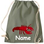 ShirtInStyle Turnbeutel, Tiere Hummer mit Wunschnamen, Kinder, Stoffbeutel, Kinderrucksack, Jute, Gymsack,