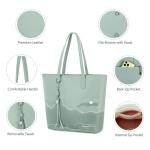Handtas dames shopper grote damestas voor kantoor school winkelen, groen/wit., Retro