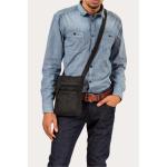 LEABAGS Leren schoudertas voor dames en heren, messenger bag met schouderriem, werktas, draagtas, handtas, echt lederen tas, natuur zwart, Boheems, gedeconstrueerd, minimalistisch,