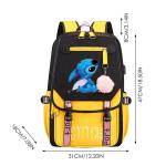 Stitch Premium rugzak voor middelbare scholieren, schoolrugzak, reistas voor jongens en meisjes, met netvak aan de zijkant en voorvak met ritssluiting, meerkleurig, 47 cm (hoogte),