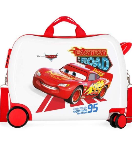 Disney Cars Good Mood Kinder-Koffer Mehrfarbig 50x38x20 cms Hartschalen ABS Kombinationsschloss 34L 2,1Kgs 4 Räder Handgepäck, Weiß