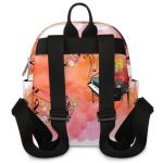 TropicalLife Rucksack mit Blumenmusiknoten, Klavier-Rucksack für Damen, Kinder, Mädchen, niedlicher kleiner Rucksack, lässige Schultertasche, Tagesrucksack für Schule, Reisen, 