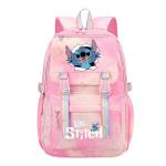 Stitch Premium rugzak voor middelbare scholieren, schoolrugzak, reistas voor jongens en meisjes, met netvak aan de zijkant en voorvak met ritssluiting, meerkleurig, 47 cm (hoogte),