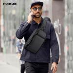 FANDARE Borsttas voor heren, schoudertas, sling bag, rugzak met USB-schoudertas, grote capaciteit, sporttas voor wandelen, avontuur, sport, reizen, waterdicht polyester