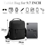 BAGZY Schoudertas, handtassen, schoudertas voor heren, 9,7 inch, tablettas, grote borsttas, werktas voor kantoor, universiteit, reizen