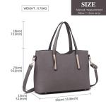 Handtassen voor vrouwen Tote tas PU lederen schoudertas 3 stuks tas, Grijs