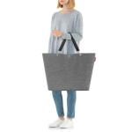 Shopper M in Twist Silver – ruime boodschappentas en elegante handtas in één, van waterafstotend materiaal, Twist Silver, X-Large, Shopper