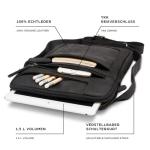 LEABAGS Leren schoudertas voor dames en heren, messenger bag met schouderriem, werktas, draagtas, handtas, echt lederen tas, natuur zwart, Boheems, gedeconstrueerd, minimalistisch,