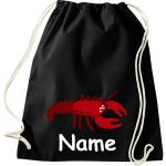 ShirtInStyle Turnbeutel, Tiere Hummer mit Wunschnamen, Kinder, Stoffbeutel, Kinderrucksack, Jute, Gymsack,