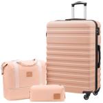 COOLIFE Koffer trolley koffer reiskoffer van ABS hard shell trolley 4 wielen TSA-slot de koffer bevat 1 reistas en 1 toilettas, Lotusroze, vrije tijd, dames, reizen