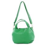 - T218 - ital. Dames hengseltas klein van leer, bladgroen/metaal goud, Small