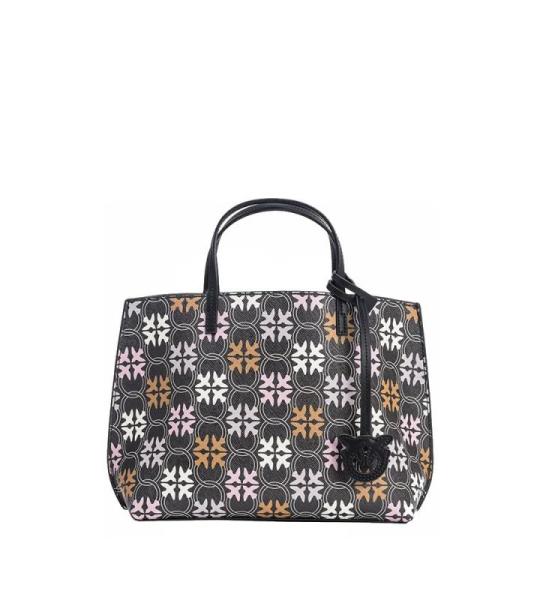 Carrie Shopper Classic PVC logo-print, tas voor dames, ZM7Q_zwart/bruin/wit. Antiek Go, Zm7q_zwart/bruin/wit. Antiek Go