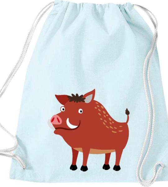 ShirtInStyle Turnbeutel, Wildschwein, Kinder, Stoffbeutel, Kinderrucksack, Jute, Gymsack,