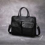 1 stuk handgemaakte aktetas voor heren, retro laptoptas, grote capaciteit, crossbody herentas (C, 27 x 36 x 10 cm)