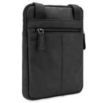 LEABAGS Leren schoudertas voor dames en heren, messenger bag met schouderriem, werktas, draagtas, handtas, echt lederen tas, natuur zwart, Boheems, gedeconstrueerd, minimalistisch,