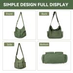 Tibroni Canvas Messenger Bag grote, casual vintage tote bag esthetiek, crossbody tas met meerdere zakken, schoudertas heren met grote capaciteit, voor reizen, werk, school, winkele