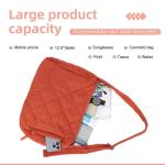 EVEOUT Puffer schoudertas voor dames, grote gewatteerde schoudertassen, lichte puffy tote shopper, gewatteerde schoudertassen, draagtas, werktas, oranje