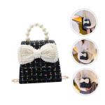 COLLBATH Schoudercredit zwarte ketting enkele kleine kinderen bloemen voor portemonnees kinderen strik kleine schattige strik mini kaarten baby meisjes handtas tassen prinses gesch