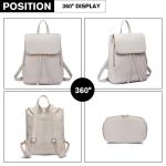 Rugzak Vrouwen Kleine Waterdichte Rugzak Stad Rugzak Rugzak Vrouwen Moderne Rugzak Vrouwen PU Leer Voor Reizen Werk School, Lichtgrijs, Eén maat, Casual