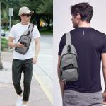 Sling Bag met USB-Oplading, Borsttas met Verstelbare Riem, Multi-Pocket Crossbody Borst Tas, Wandelen Casual Outdoor Borstzak voor Heren