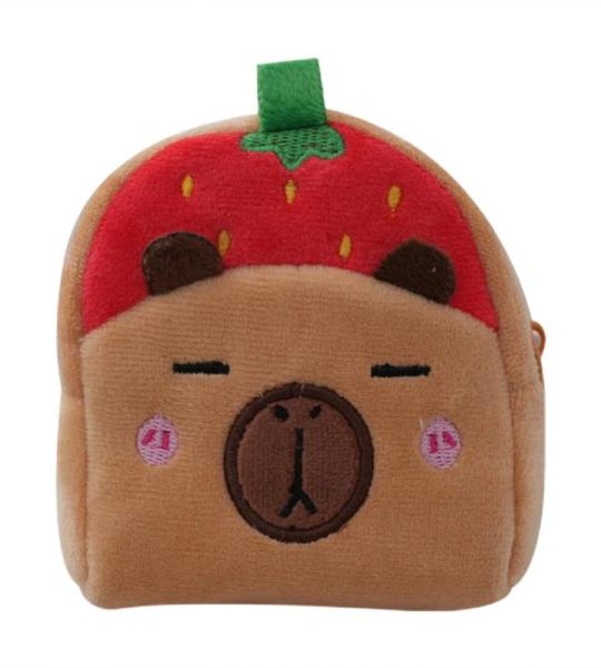 Kinder-Geldbörse, Capybara-Thema, Cartoon-Geldbörse, interaktives Haustierspielzeug und Crossbody-Kindergeldbörse, Kleinkind-Geldbörse, Rot/Ausflug, einfarbig (Getaway Solids),
