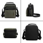 CHDWEY Umhängetaschen für Herren Modische Mehrtasche Nylon Umhängetasche Männer wasserdichte Patchwork Reißverschluss Weiche Crossbody Tasche Vielseitige Reisen Schwarze Handt