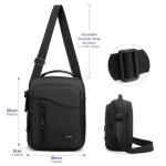 Schoudertas Heren Kleine schoudertas met meerdere zakken Kleine waterdichte nylon sling crossbody tas Herentas met handvat aan de bovenkant voor werk, reizen, dagelijks leven