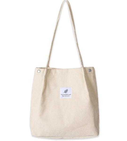 Grote schoudertas voor dames, corduroy schoudertas, strandtas, crossbody tas, shopper, tote bag, boodschappentas, handtas, shopper voor werk, winkelen, school, Beige 02, 12,0 cm x 