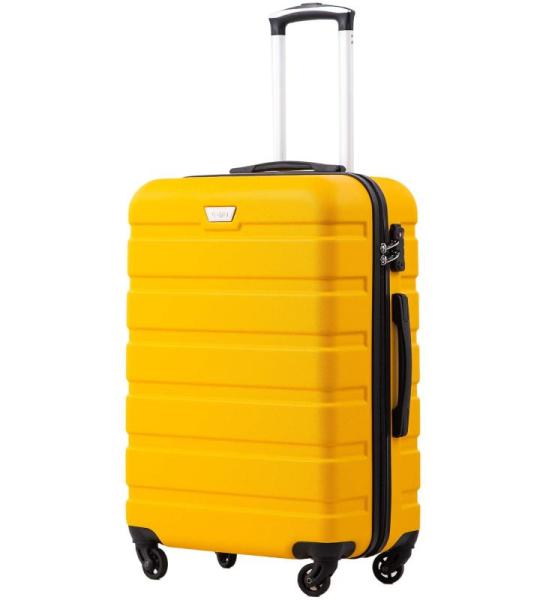 COOLIFE Harde koffer trolley rolkoffer reiskoffer ardschaal Boardcase handbagage met TSA-slot en 4 wielen, citroengeel, Premium koffer