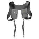 Lederen anti-diefstal veiligheid portemonnee tas reizen outdoor verborgen onderarm holster schouder schoudertas portefeuille, H zwart., One size