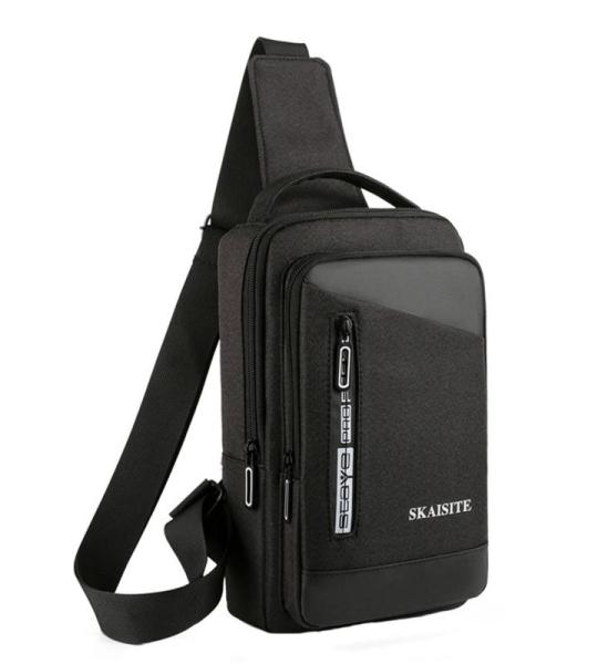 Asija Schoudertas voor heren, zwart, herentas om om te hangen, kleine telefoontas, schoudertas, borsttas, crossbody, messenger bag, portemonnee, handtas, koerierstas voor wandelen,