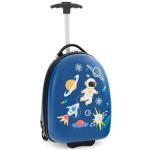 DREAMADE 2-delige kinderkoffer & rugzak, kinderkofferset, kindertrolley, handbagage, reisbagage, harde koffer voor kinderen, Blauw-astronaut, kinderkoffer