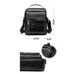 Hjkiopc Schoudertas heren schoudertas crossbody mobiele telefoon tas messenger bag herentas shulder bag lederen borstzak, A-zwart, Retro