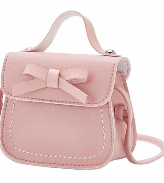 Rucksack Viele Taschen -Umhängetasche für kleine Mädchen, eine Umhängetasche, einfarbig, Bowknot, Mode, Schulter, Kinder Taschen Von Zwei Blau
