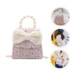 COLLBATH Met schattige kleine schouder meisjes munt elegante dames kinderen strikje meisje voor strik kind kunstmatige schattige parel lieflijke mode portemonnee handtas tas
