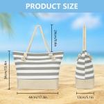 Dames Strandtas | Canvas Reistas | Grote Schoudertas met Touwhandvat voor Strand, Vakantie, Winkelen, Reizen (45 cm * 32 cm * 14 cm) Ankerpatroonontwerp (Blauw)