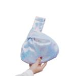 Polsknoop tas dames mode omkeerbare pailletten handtas mouw knoop zakje feest avond clutch portemonnee trendy meisjes glitter pols knoop tas (wit)