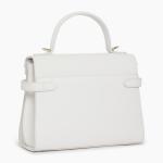 Le Tanneur, Mittelgroße Handtasche, Umhängetasche, aus Leder, Unterschrift, Emilie, Damen, doppelte Klappe, Reißverschlusstasche, flache Tasche hinten und vorne, verstellbarer S