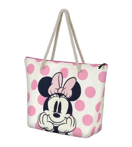 Minnie Mouse Dots-Soleil Strandtas, roze, 52 x 37 cm, roze, Eén maat, Soleil Strandtas Stippen