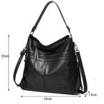 Sacmill Dameshandtas, PU-leer, schoudertas, shopper, topgreep, draagtas, elegante schoudertas voor vrouwen, zwart, Hobo
