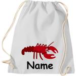ShirtInStyle Turnbeutel, Tiere Hummer mit Wunschnamen, Kinder, Stoffbeutel, Kinderrucksack, Jute, Gymsack,