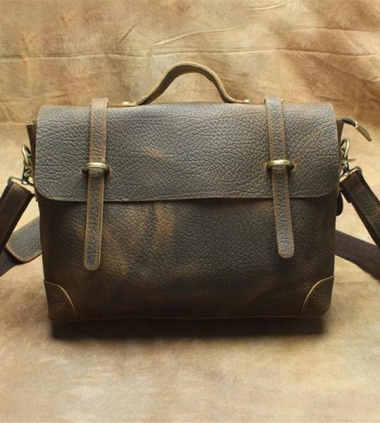 Retro schoudertas heren tas handtas zakenreis computertas diagonaal aktetas x 9 cm x 29 cm (A 37 cm x 9 cm x 29 cm)