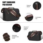 Messenger Bag Canvas, Laptoptas voor heren, zwart, retro, casual, voor werk, strand, reizen, school, winkelen, Zwart-701, L, Retro