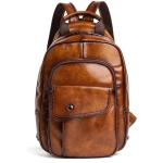 GHQYP Modieuze leren rugzakken, converteerbaar, schouder-/crossbody dagrugzak, mini-rugzak voor reizen, casual voor mannen en vrouwen
