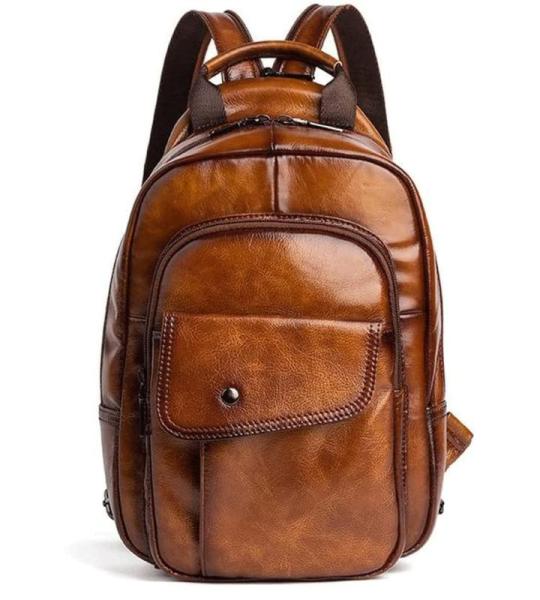 GHQYP Modieuze leren rugzakken, converteerbaar, schouder-/crossbody dagrugzak, mini-rugzak voor reizen, casual voor mannen en vrouwen