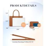 Handtas dames laptoptas 15,6 inch shopper grote hengseltas aktetas dames lederen schoudertas zakelijke tas 2-delige set, bruin